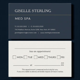 Med Spa-kontorstid påminnelse Visitkort