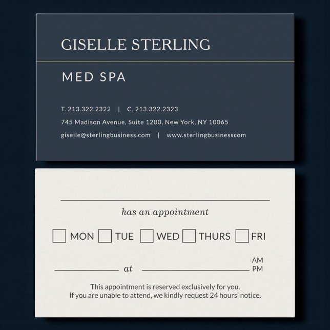Med Spa Office Appointment Reminder Visitkort (Skapare uppladdad)
