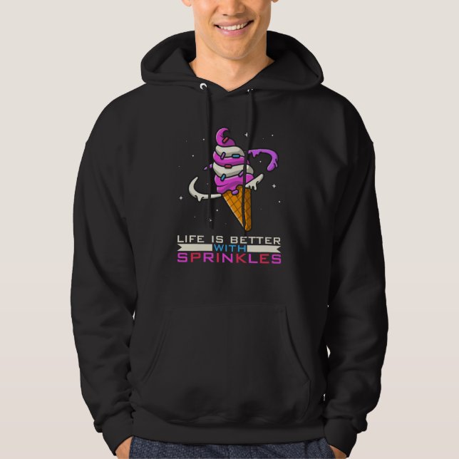 Med Sprinkles Popsicle Dessert Ice Cream Hoodie (Framsida)