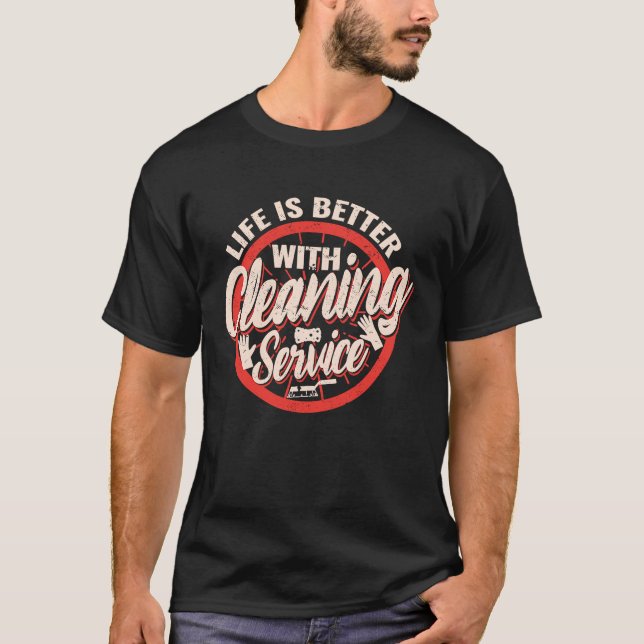 med städtjänst städpersonal t shirt (Framsida)