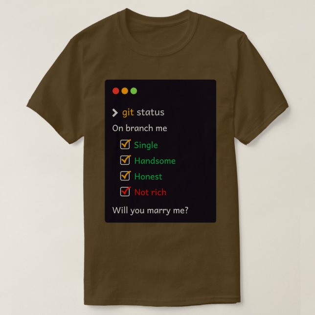 Med status... Gift dig med mig T Shirt (Design framsida)