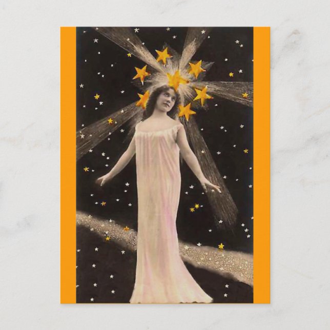 Med stjärnor på huvudet vykort (Framsida)