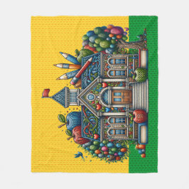 Med Storlek School House Sticka BILDER Fleecefilt