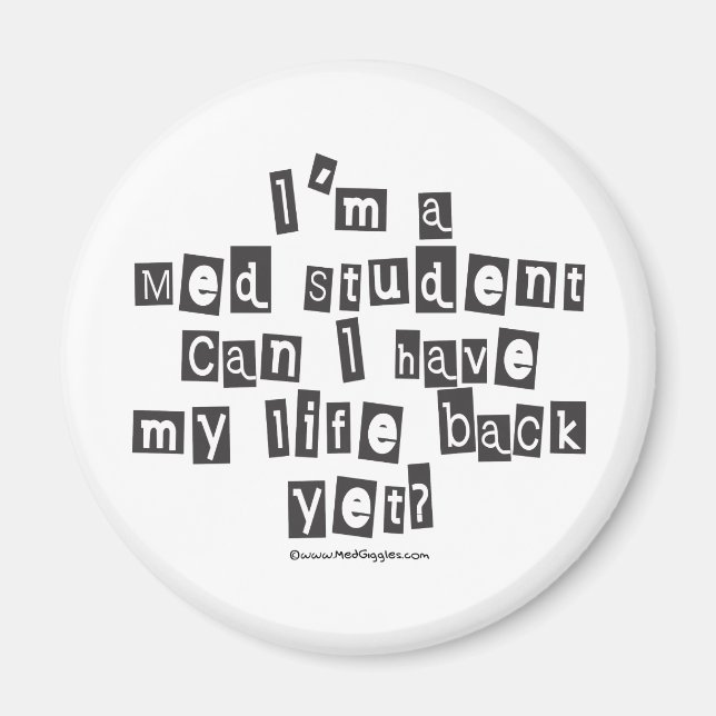 Med Student Ransom Note Magnet (Framsidan)