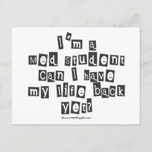 Med Student Ransom Note Vykort