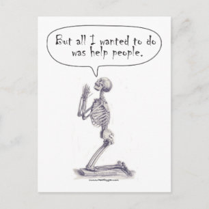 Med Student Skeleton Prayer Vykort
