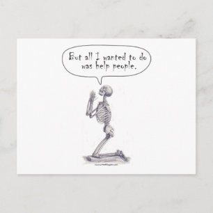 Med Student Skeleton Prayer Vykort