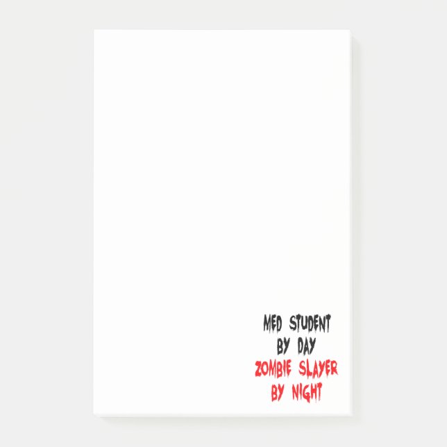 Med Student Zombie Joke Post-it Block (Framsida)