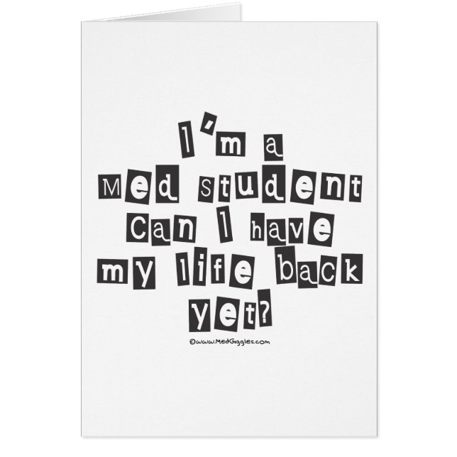 Med-studentransomen noterar hälsningskort (Framsidan)