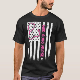 Med Surg Nurse American USA Stethoscope Patriotic T Shirt