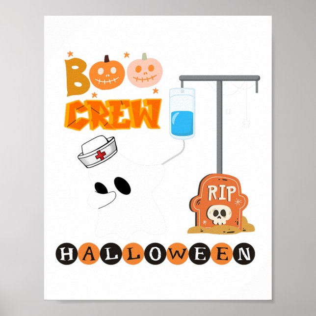 Med Surg Nurse Boo Crew Halloween Dapping Ghost Mo Poster (Framsidan)