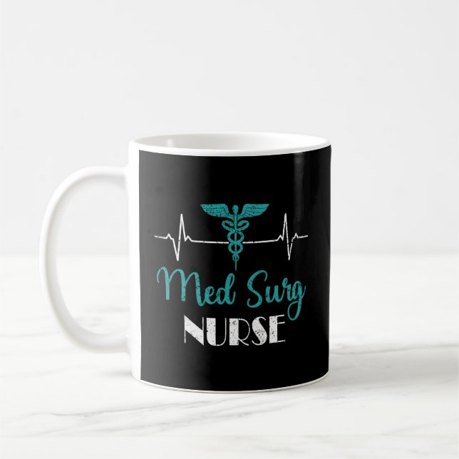 Med Surg Nurse Ekg Hjärtat Medicinsk kirurgisk sju Kaffemugg (Vänster)