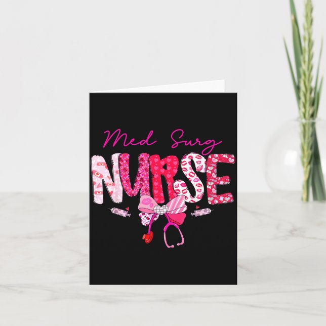 Med Surg Nurse Valentine's Day Stethoscope Coquett Kort (Framsida)