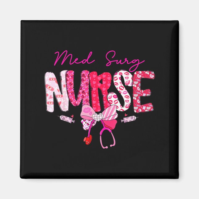 Med Surg Nurse Valentine's Day Stethoscope Coquett Magnet (Framsidan)
