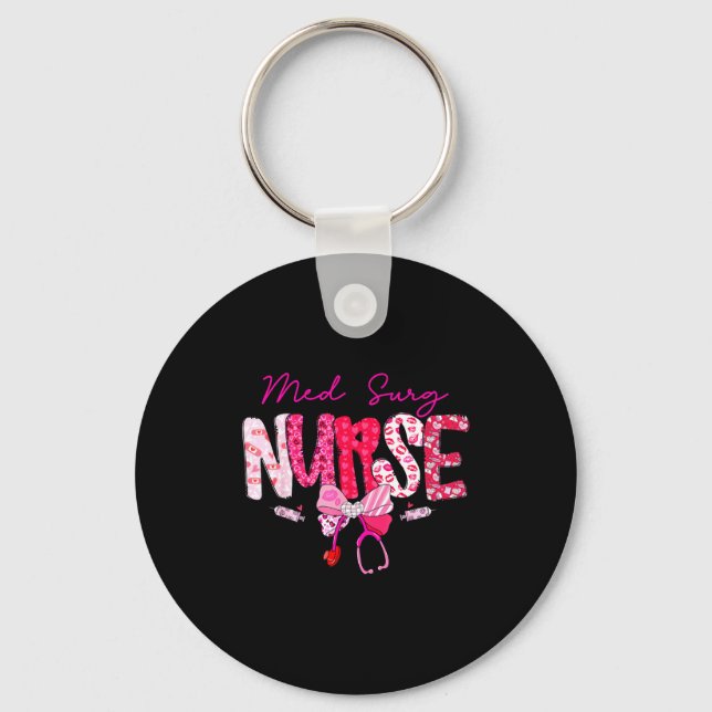Med Surg Nurse Valentine's Day Stethoscope Coquett Nyckelring (Framsida)