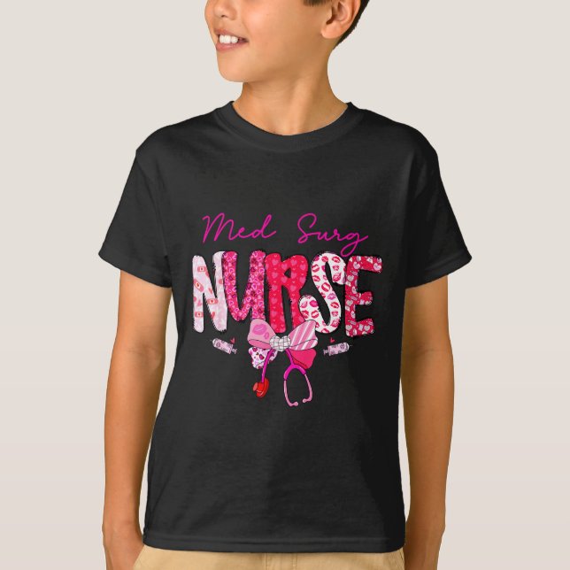 Med Surg Nurse Valentine's Day Stethoscope Coquett T Shirt (Framsida)