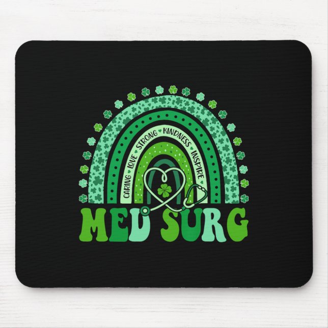 Med Surg Rainbow Leopard St Patricks Day Sjuksköte Musmatta (Framsidan)