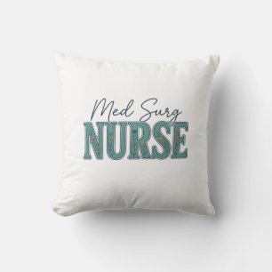 Med Surg Sjuksköterska Blommig Vintage Gravyr Desi Kudde