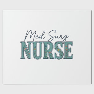 Med Surg Sjuksköterska Blommig Vintage Gravyr Desi Presentpapper