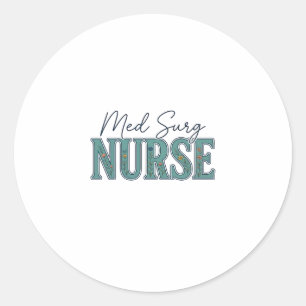 Med Surg Sjuksköterska Blommig Vintage Gravyr Desi Runt Klistermärke