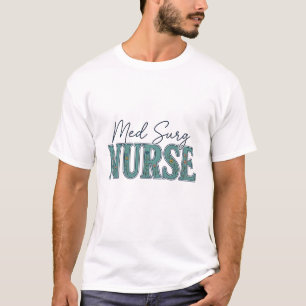 Med Surg Sjuksköterska Blommig Vintage Gravyr Desi T Shirt