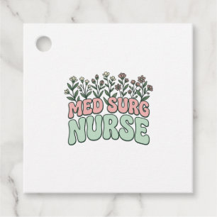 Med Surg Sjuksköterska Blommig Vintage Vektor Desi Gåvor Etiketter