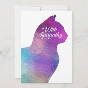 Med Sympathy Pet Cat-förlustkort med vattenfärg Kort