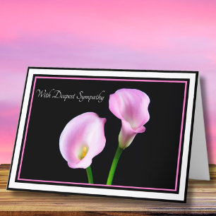 Med Sympathy Rosa Calla Lillies Greeting Card Kort