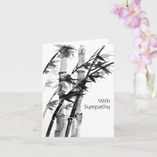 Med sympati, Bamboo Watercolor Painting Kort