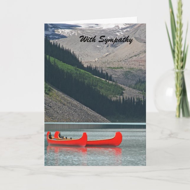 Med sympati, bergsnot Canoes Hälsning Kort (Framsida)