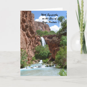 Med sympati för förlust av Partner Waterfall Cliff Kort