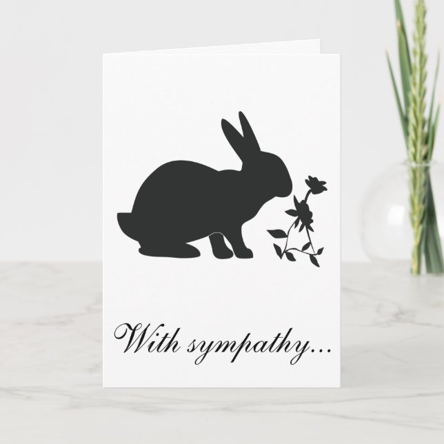 Med sympati Förlust av din Bunny med Dikt Kort (Framsida)