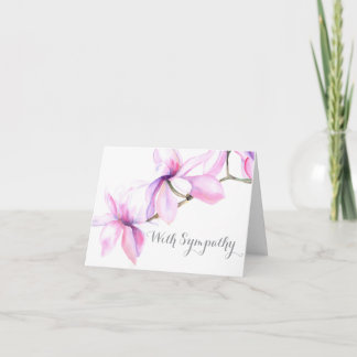 Med Sympati-kort (vattenfärg Magnolia blommor) Kort