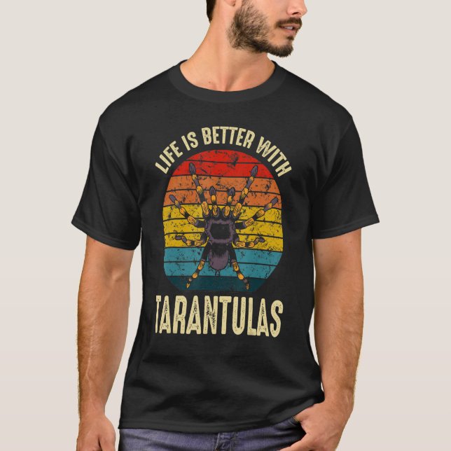Med Tarantulas Retro Spider Owner T Shirt (Framsida)