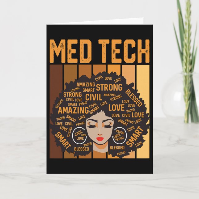 Med Tech Kraftfull Svarta historiemånaden Svart st Kort (Framsida)