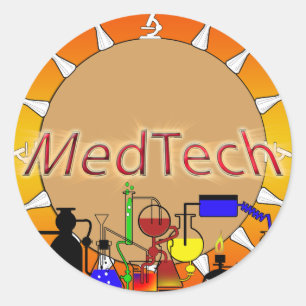 Med Tech STARBURST LOGOTYP Runt Klistermärke
