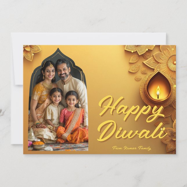 Med Temple-glödeskort för foto och anpassningsbar Inbjudningar (Framsida)