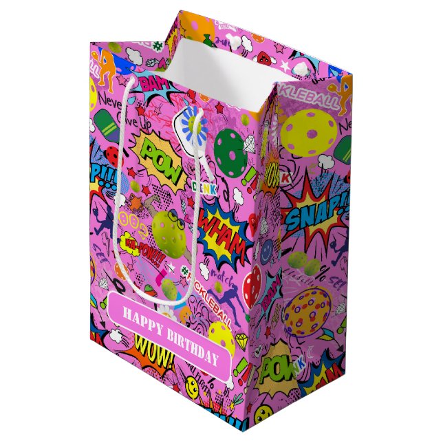 Med text 😍 blandad pickleball rosa  (Framsidan Vinklad)