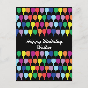 Med text Färgfyllda pickleball-paddlar 💚 ❤️ 💛 💙 Vykort