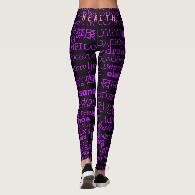 Med text HÄLSA Leggings (Baksida)