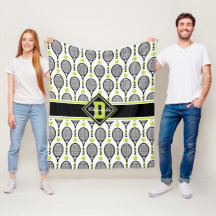 Med text 🎾& monogram svart och grönt tennis vit