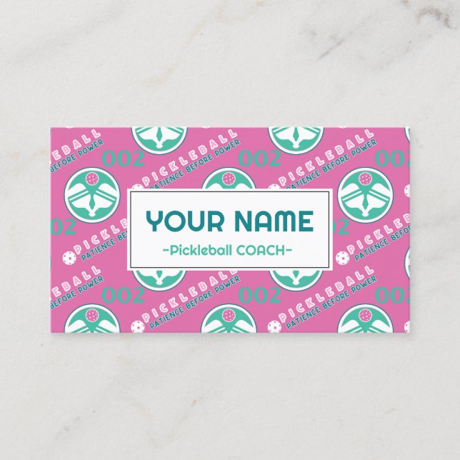 Med text Pickleball: tålamod före ström Visitkort (Framsida)