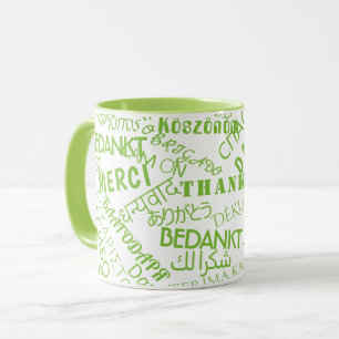Med text TACK KAFFE Mugg