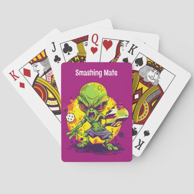 Med text Utomjordiskt Kaos Casinokort (Baksidan)