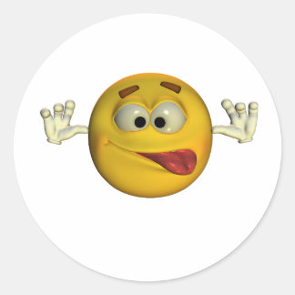 med tonge ut 01 runt klistermärke