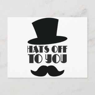 Med Top hat och mustasch! Vykort