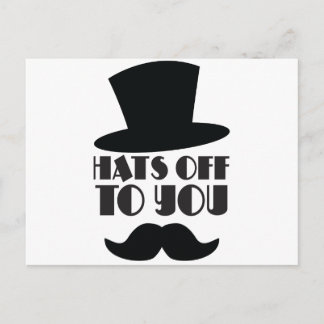 Med Top hat och mustasch! Vykort