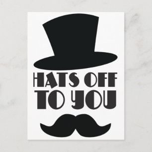 Med Top hat och mustasch! Vykort