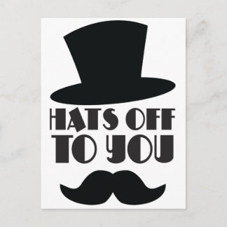Med Top hat och mustasch! Vykort