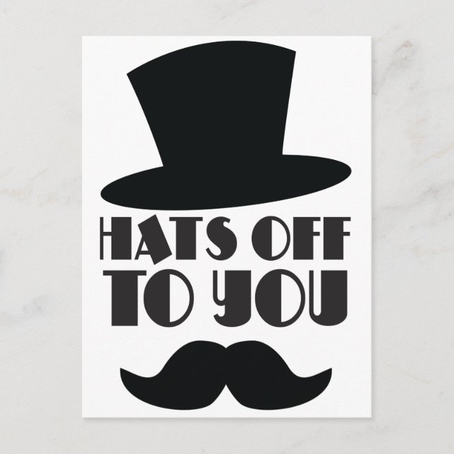 Med Top hat och mustasch! Vykort (Framsida)